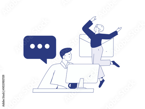 Communicate with consultants flat vector character concept operation hand drawn illustration
