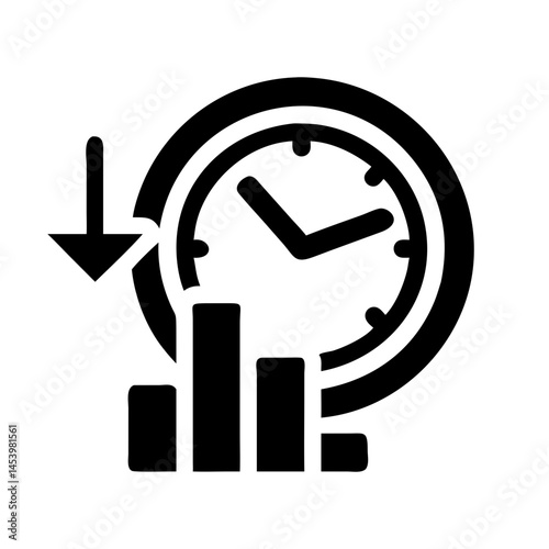 Lead Time Reduction Icon Black fill Style
 