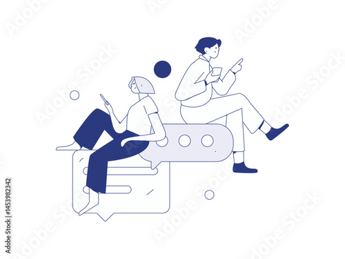 Communicate with consultants flat vector character concept operation hand drawn illustration
