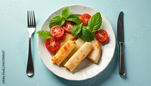 Empty plate, untouched food, signifying abstinence , clean eating, minimal