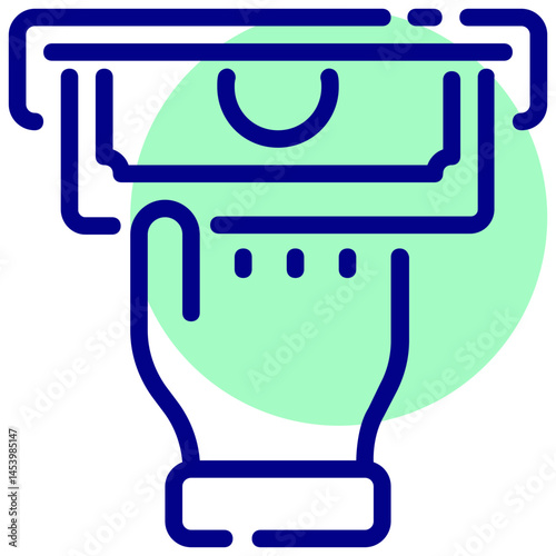 money withdraw vector mixed outline icon