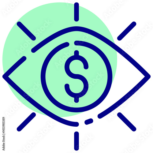 money view vector mixed outline icon