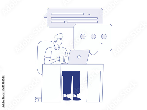 Communicate with consultants flat vector character concept operation hand drawn illustration

