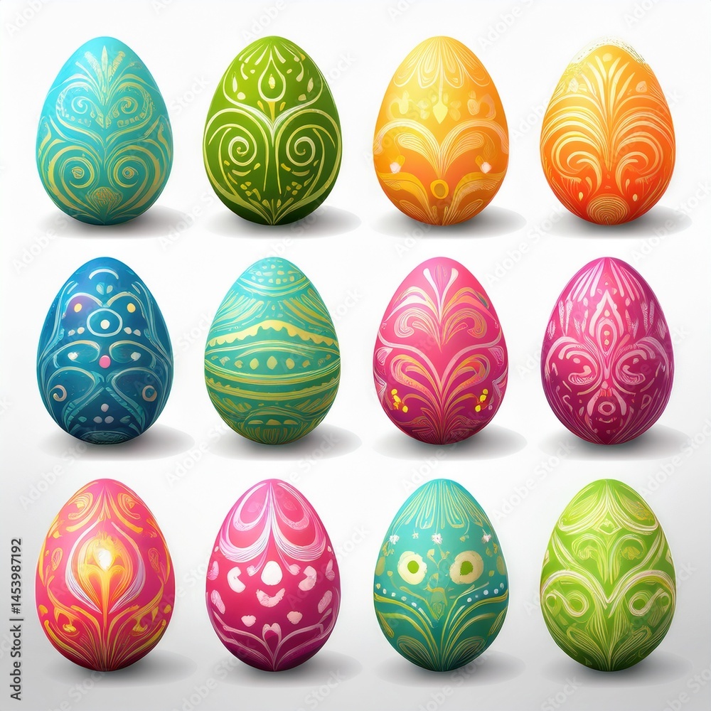 set of easter eggs set of easter eggs