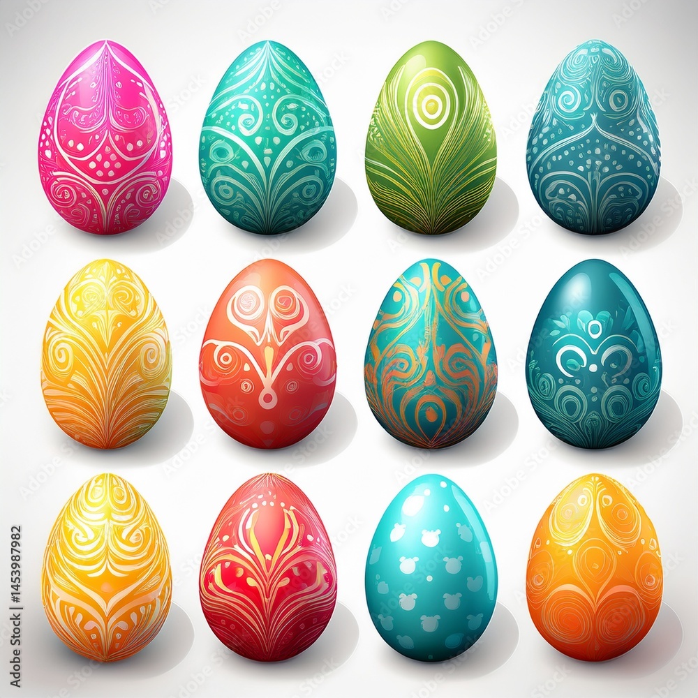 set of easter eggs set of easter eggs