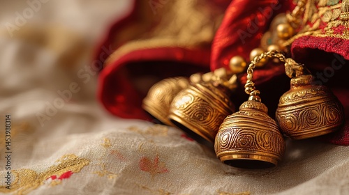 Indian Traditional Ghungroo Ankle Bells Close Up Photo