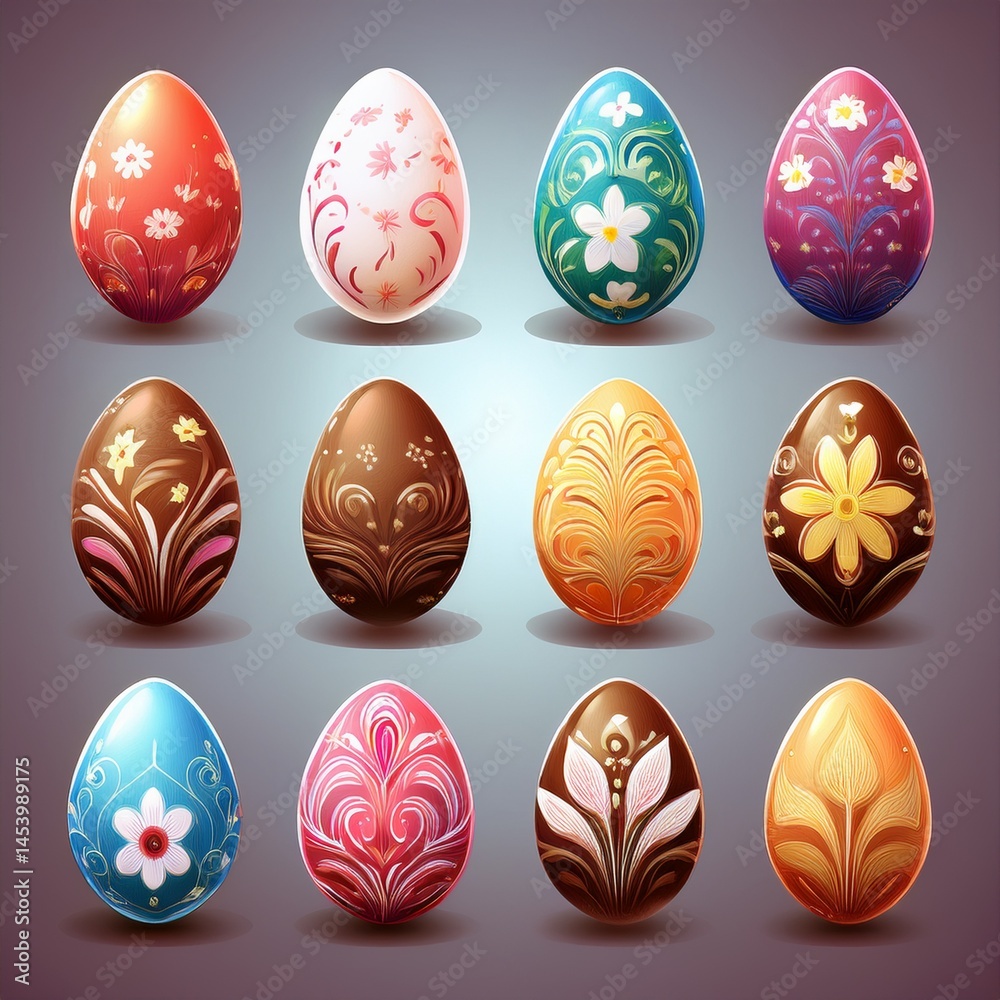 set of easter eggs
