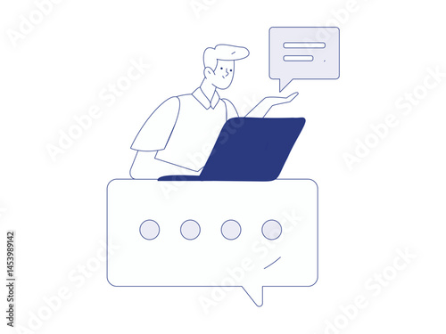 Communicate with consultants flat vector character concept operation hand drawn illustration
