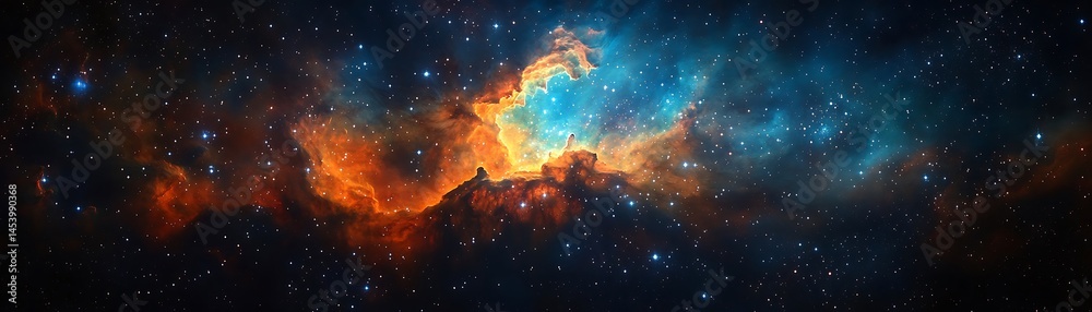 Fototapeta premium Colorful celestial nebula in deep space.
