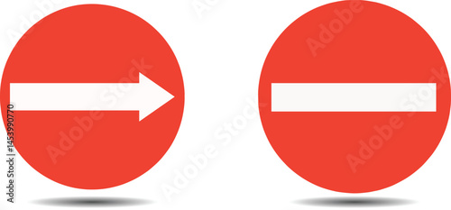 Traffic and road signs one way and no entry icon vector illustration Free Download Traffic and road signs one way and no entry icon vector illustration - GFXLoad