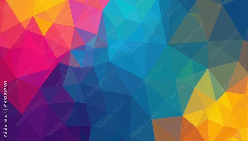 Obraz premium Abstract geometric shapes, vibrant colors for social media backgrounds, cute, mobile
