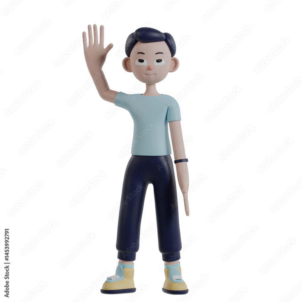 3d render man character posing to greeting people gesture 3d render man character posing to greeting people gesture