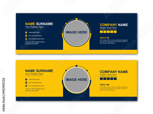 Email signature design or email footer and personal social media cover template.