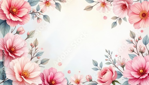 Delicate watercolor floral pattern, soft pastel hues, green, delicate, repeat