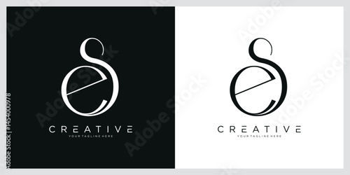 ES or SE letter vector logo template