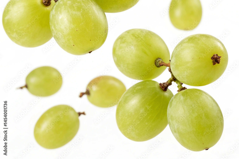 Fresh green grapes isolated on white background Fresh green grapes isolated on white background