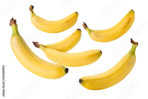 Fresh Yellow Bananas Isolated on White Background