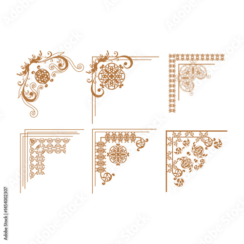 Border elements templates elegant classical symmetric flat decor