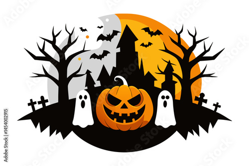 halloween background with pumpkin