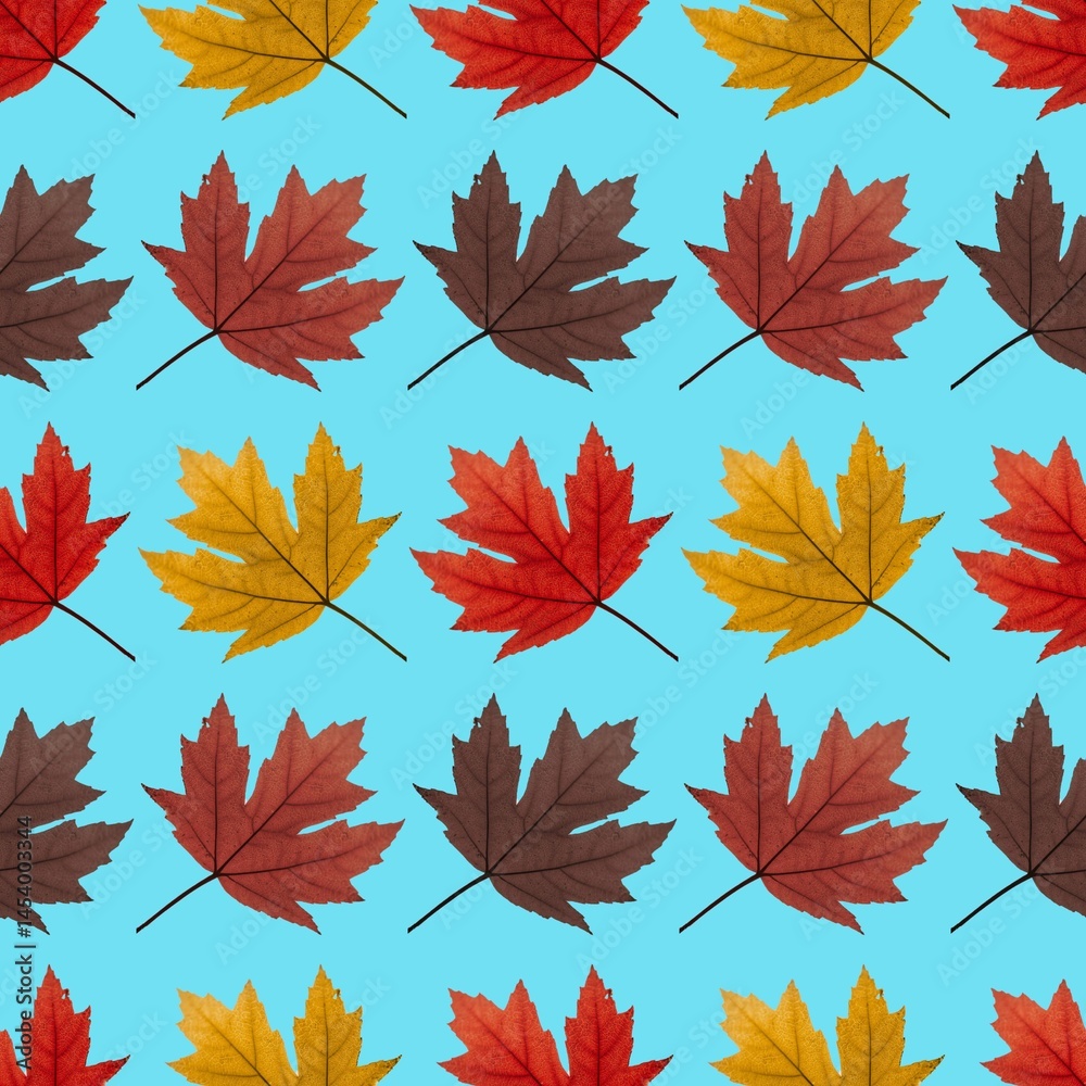 Fototapeta premium seamless pattern with autumn leaves