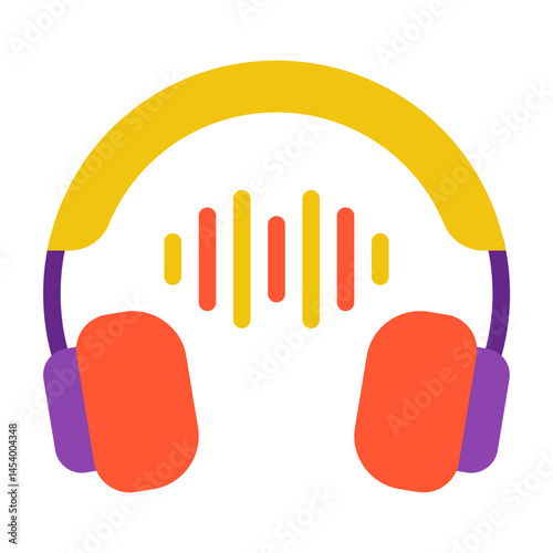 Headphones with Sound Waves Icon