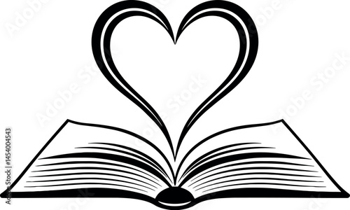 Book vector black silhouette print design