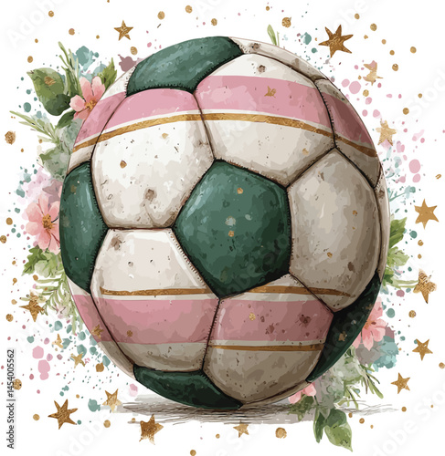 Football Illustration: Dynamic and Energetic 2D Vector Design for Sports