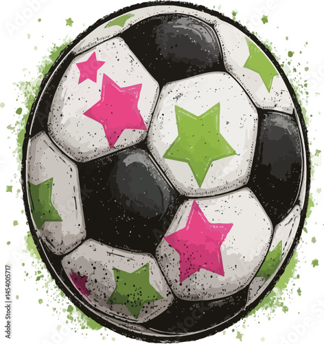 Football Illustration: Dynamic and Energetic 2D Vector Design for Sports