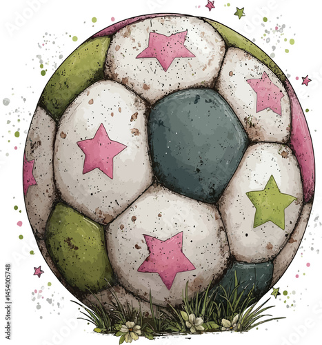 Football Illustration: Dynamic and Energetic 2D Vector Design for Sports