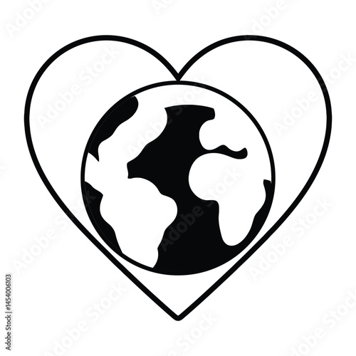 Vector Illustration of Heart Holding Globe for Charity and Humanity