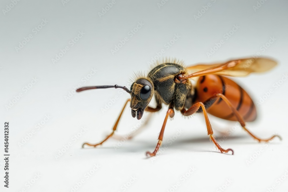 Close-up of single insect on pure white backdrop, termite, insect Close-up of single insect on pure white backdrop, termite, insect