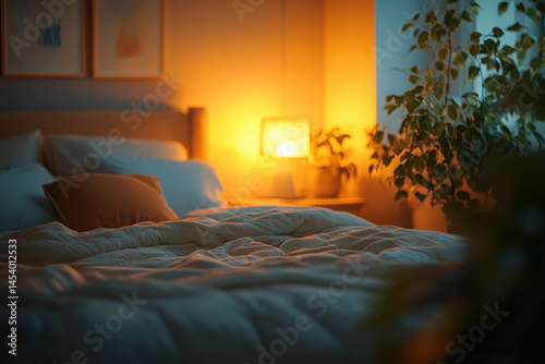 depicting serene bedroom environment emphasizing importance of quality sleep