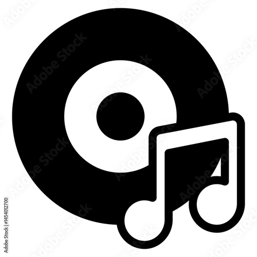 Music Note and Vinyl Record Icon
