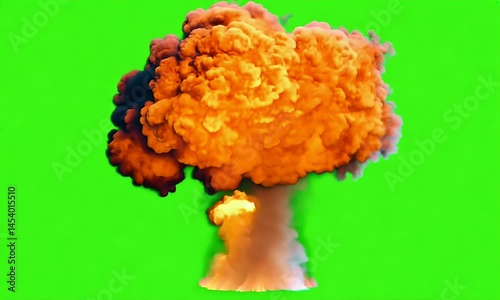 Nuclear Explosion Green Screen Stock Footage