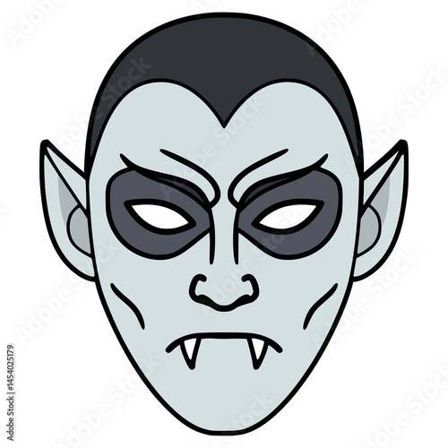 vampire mask party carnival celebration birthday halloween flat color vector illustration template design