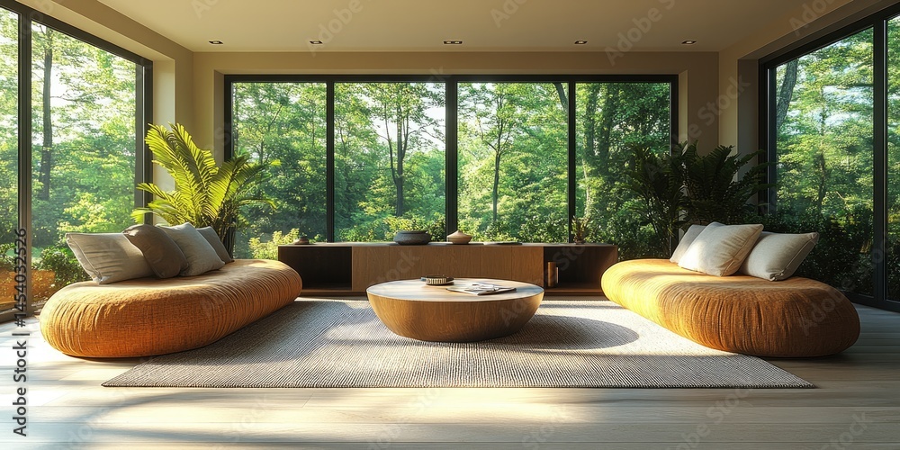 Fototapeta premium Tranquil living room with natural light