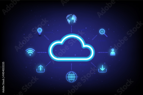 Cloud Computing technology data storage, data server connection concept