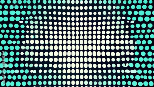 Colorful pattern of circles and shapes creating a vibrant design in turquoise and white tones with an abstract style