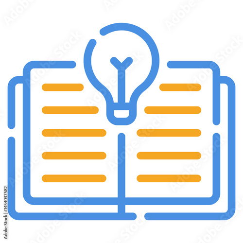 Open Book with Light Bulb Icon