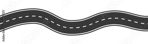 Wavy road, winding curves asphalt road