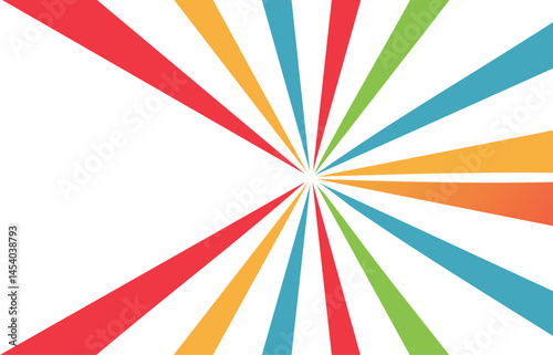 An abstract illustration of multi-colored lights radiating from a central point, creating a vibrant and energetic visual effect.