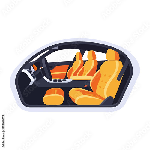 Modern Car Interior Vector Illustration For Automotive Design