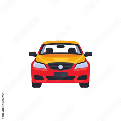 Modern Red And Yellow Car Illustration For Transportation Concepts