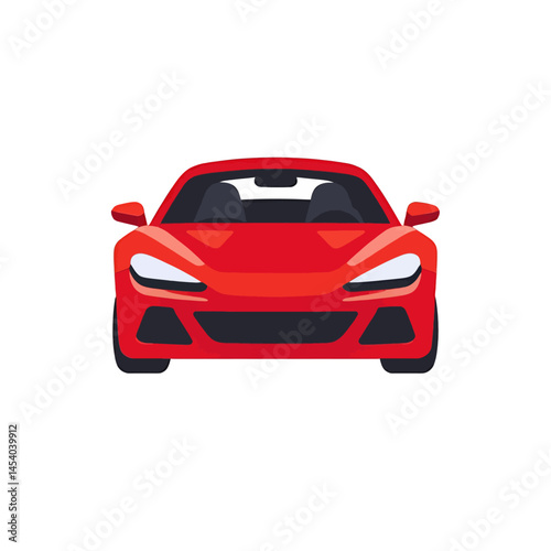 Red Sports Car Vector Illustration For Automotive Marketing