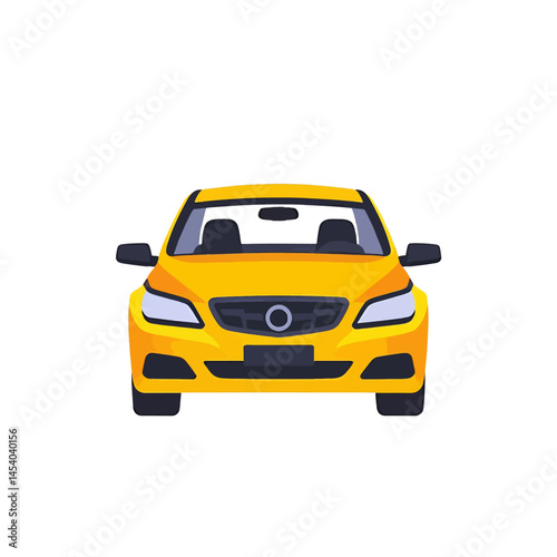 Yellow Car Illustration For Web Design, App, Or Marketing