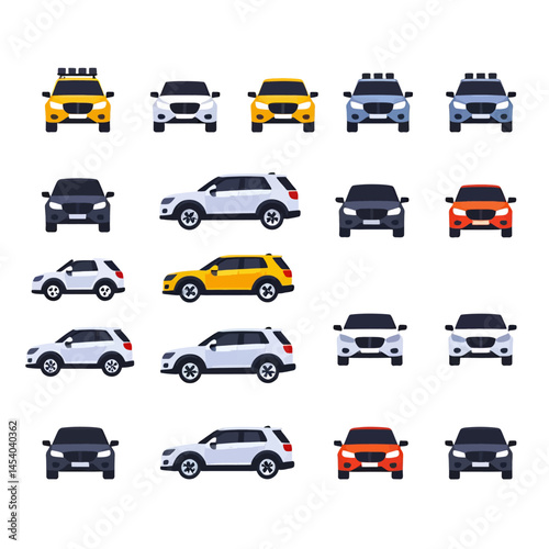 Car Icon Set_ Suv, Vehicle, Auto For Transportation Design
