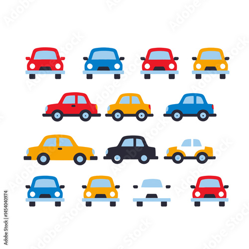 Colorful Car Vector Pattern_ Kids' Illustration, Transportation Design