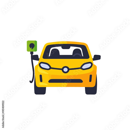 Electric Car Charging Vector Illustration For Green Energy Campaign