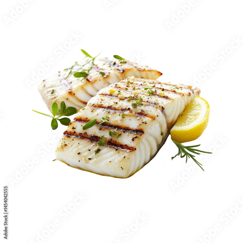 Delicious Grilled Fish Fillet with Lemon and Herbs
