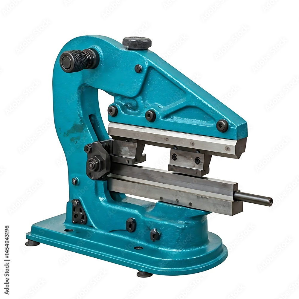 A manual metal bender machine isolated on white. A manual metal bender machine isolated on white.